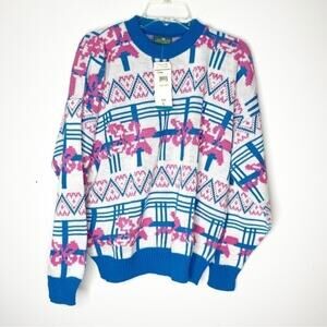 NWT‎ Vintage Cabin Creek Pink & Blue Knit Sweater Size Large